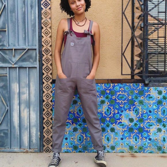 Lucy and Yak Grey Dungarees // Overalls - Picture 1 of 2